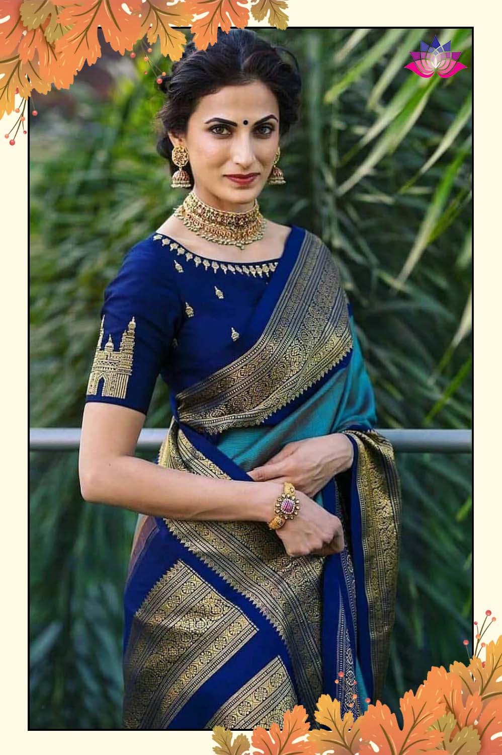 Buy online Plain soft silk woven Saree - Blue-AF1212