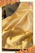 Off White Golden Silk Saree