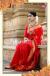 Hotty red soft silk saree
