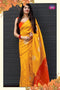 Sumner  yellow soft silk saree