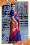 Aneri blue soft silk saree