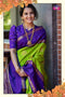 Blooming Green and Purple Soft SIlk Saree