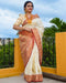 Charming Cream Color Jacquard Silk Saree