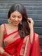 Charming Red Jacquard Silk Saree