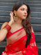 Charming Red Jacquard Silk Saree