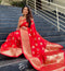 Charming Red Jacquard Silk Saree