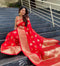 Charming Red Jacquard Silk Saree
