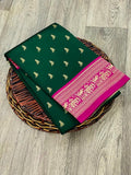 Darking Green Color Jacquard Silk Saree