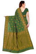 Blessy green soft silk saree