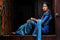 Fewster blue soft silk saree