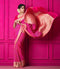 Glossy pink soft silk saree