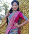 Grey Pink Color Jacquard Silk Saree