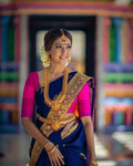Heaven Blue Color Jacquard Silk Saree