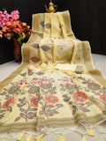 Impressive Linen Jacquard Silk Saree