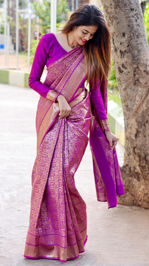Purple Color Silk Saree