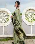 Koji green soft silk saree