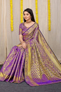 Meghna mily Purple soft silk saree