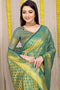 Meghna mily Rama soft silk saree