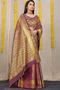 Meghna mily Rani Pink  soft silk saree