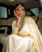 Off White Golden border soft silk saree