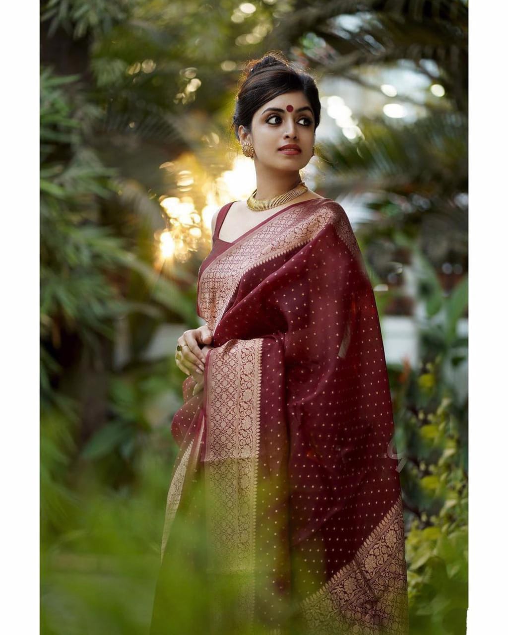 Traditional onam kerala kasavu cotton saree – www.vannamayil.com