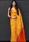 Onam Yellow Jacquard Silk Saree