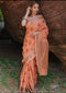 Kalki Rama Color Jacquard Linen Cotton Silk Saree