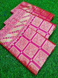 Strawberry Pink Color Silk Saree