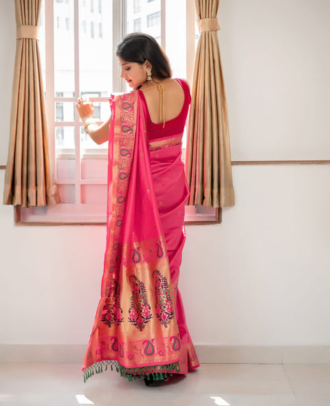 Rohini Red Color Silk Saree