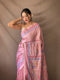 Rosy Pink Katha Print Saree