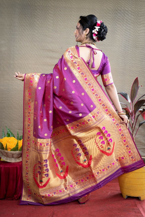 Maharani Lavender Rama Color Silk Saree