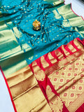 Manohar Blue Color Jacquard Silk Saree