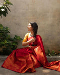Red Color Jacquard Silk Saree