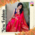 Red color Zari weaving Lichi silk saree
