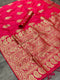 Red color Zari weaving Lichi silk saree