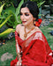 Red feather soft silk saree