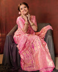 Sagun pink soft silk saree