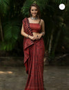 Shalini red color kalamkari saree