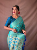 Meenakari Blue Color Patola Silk Saree