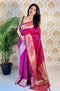 Triveni pink soft silk saree