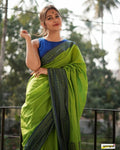 Vanhi Green cotton silk saree