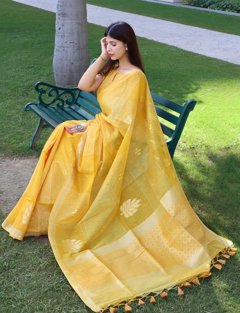 Vivant soft linen weaving saree