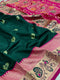 Dark Green Color Jacquard Silk Saree