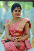 Diwali Jacquard Silk Saree Collection  Pink Color
