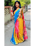 Soft Silk saree; soft silk sarees online;traditional silk sarees;pure silk sarees with price;types of silk sarees ; kanchipuram silk sarees; latest silk saree;new design silk saree;lichi silk saree; AwesomeBlueColorSilkSaree; Bandhani saree