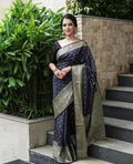Zahira grey soft silk saree