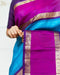 sky blue wine border silk saree